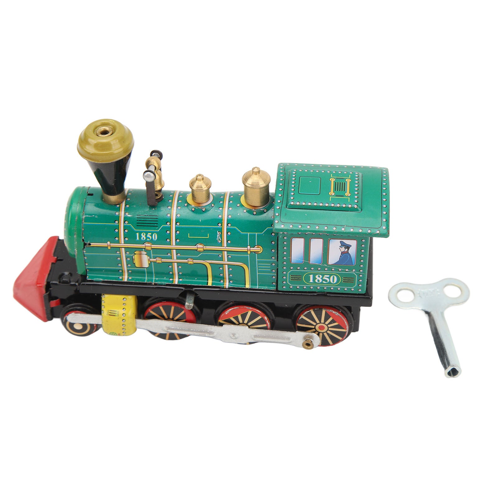 Clockwork Locomotive Toys Tinplate Metal Handcrafted Vintage Retro Wind Up Train Toy for Collection Gift Party Birthday