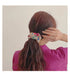 Embroidered flower mesh hair tie