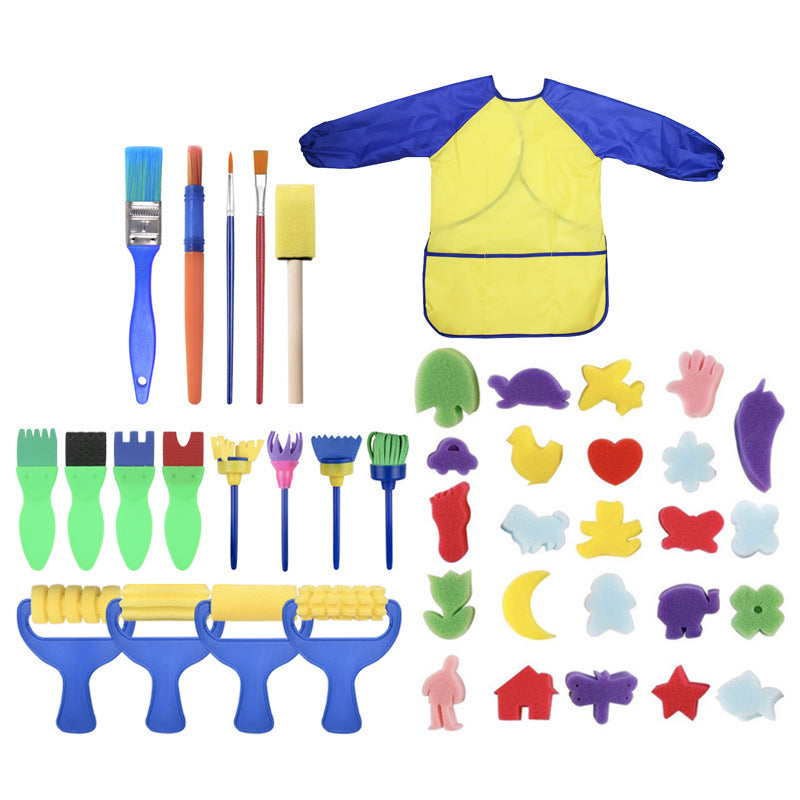 Children Art Drawing Sponge Brush Set 42-piece Set Art Supplies