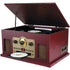 Sylvania SRCD838 5-In-1 Nostalgic Turntable with CD Casette Radio Aux-InBrown